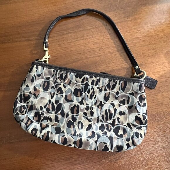 Coach Madison Top Handle Wristlet Pouch In Ocelot - Vintage - EUC - Picture 9 of 12